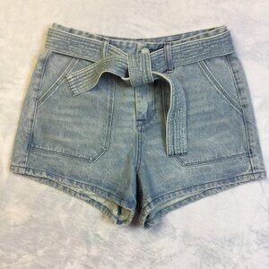 Like new! Blank NYC Denim Jean Shorts 26 Must Be The Place Belted High Rise 3"